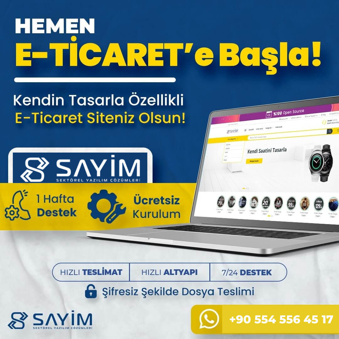 Sayim v6 E-Ticaret Yazılımı <br>(Ürün Tasarla)